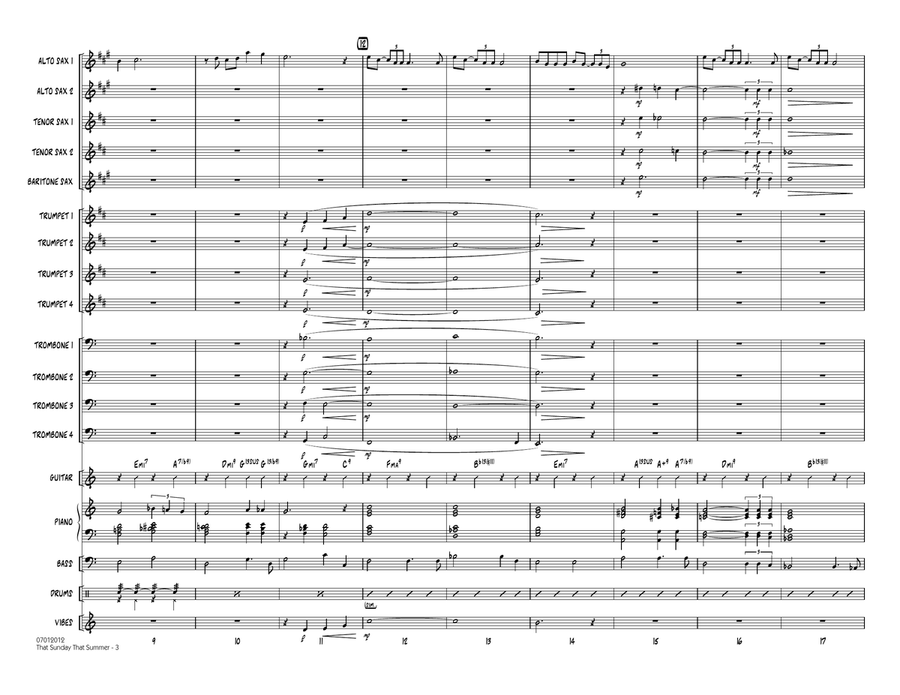 That Sunday That Summer (If I Had to Choose) - Conductor Score (Full Score) Jazz Ensemble scores gallery preview page 3