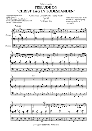 Prelude on "Christ lag in Todesbanden", Op. 107 (Organ Solo) - Vidas Pinkevicius (2022)