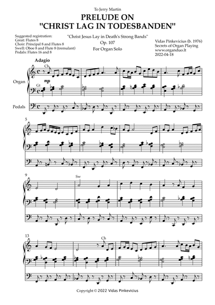 Prelude on "Christ lag in Todesbanden", Op. 107 (Organ Solo) - Vidas Pinkevicius (2022) image number null