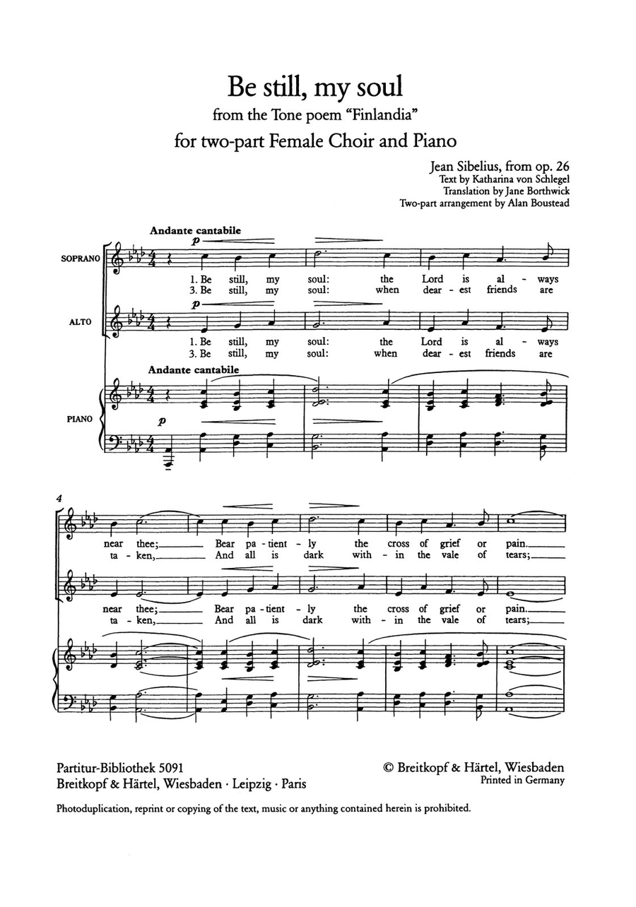 Be still, my soul Be still, my soul Women's Choir scores gallery preview page 1