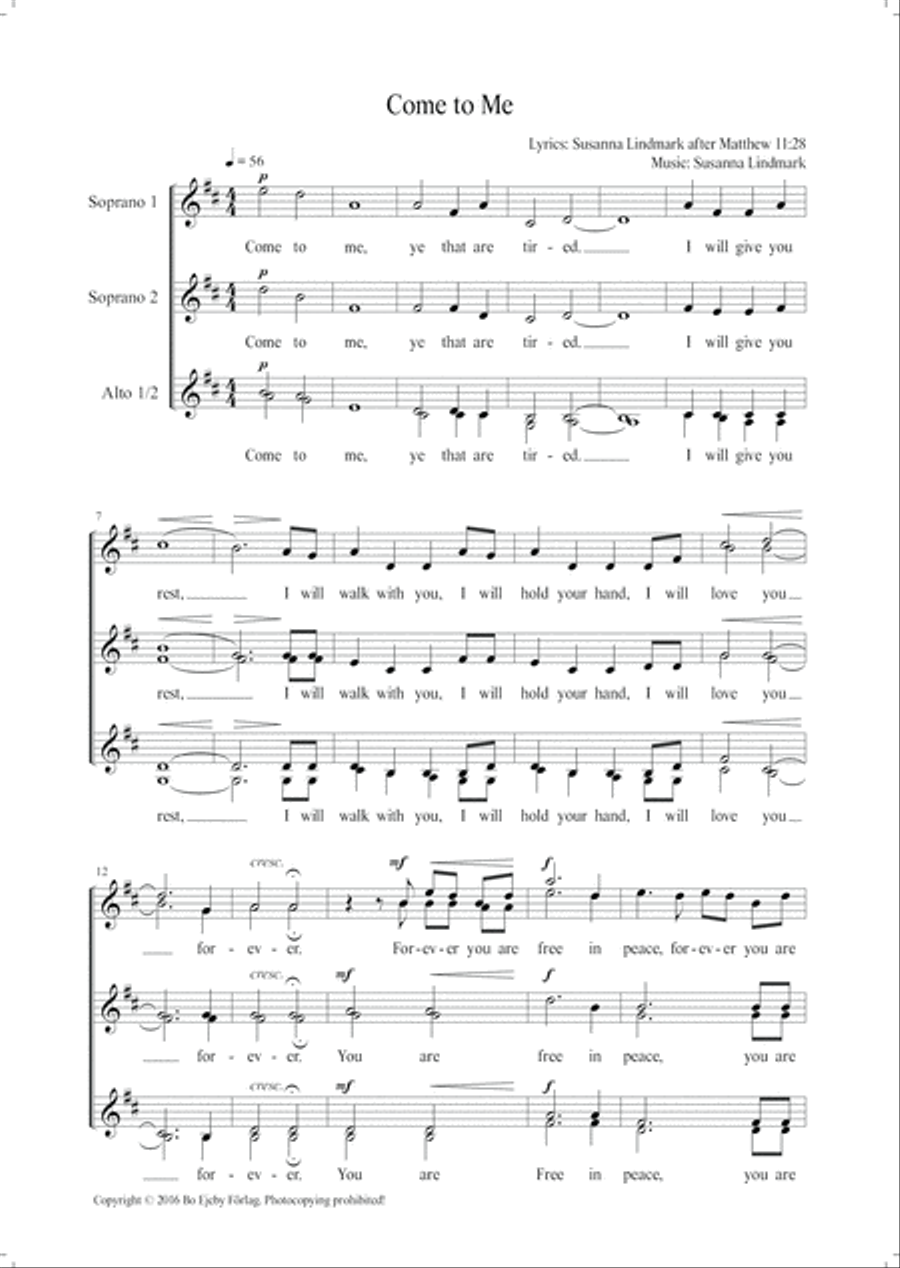 Come to me SSAA scores gallery preview page 2