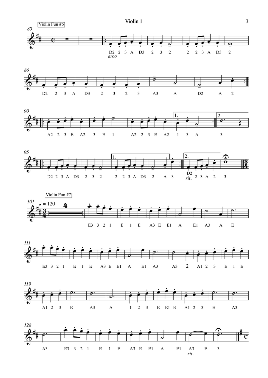 Violin Fun - Ten Easy Duets for Two Violins & Piano String Orchestra scores gallery preview page 3