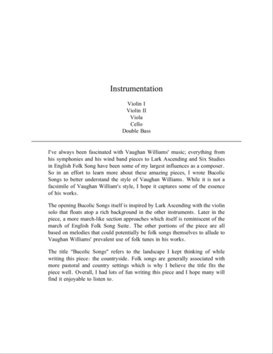 Bucolic Songs (score) String Orchestra scores gallery preview page 2