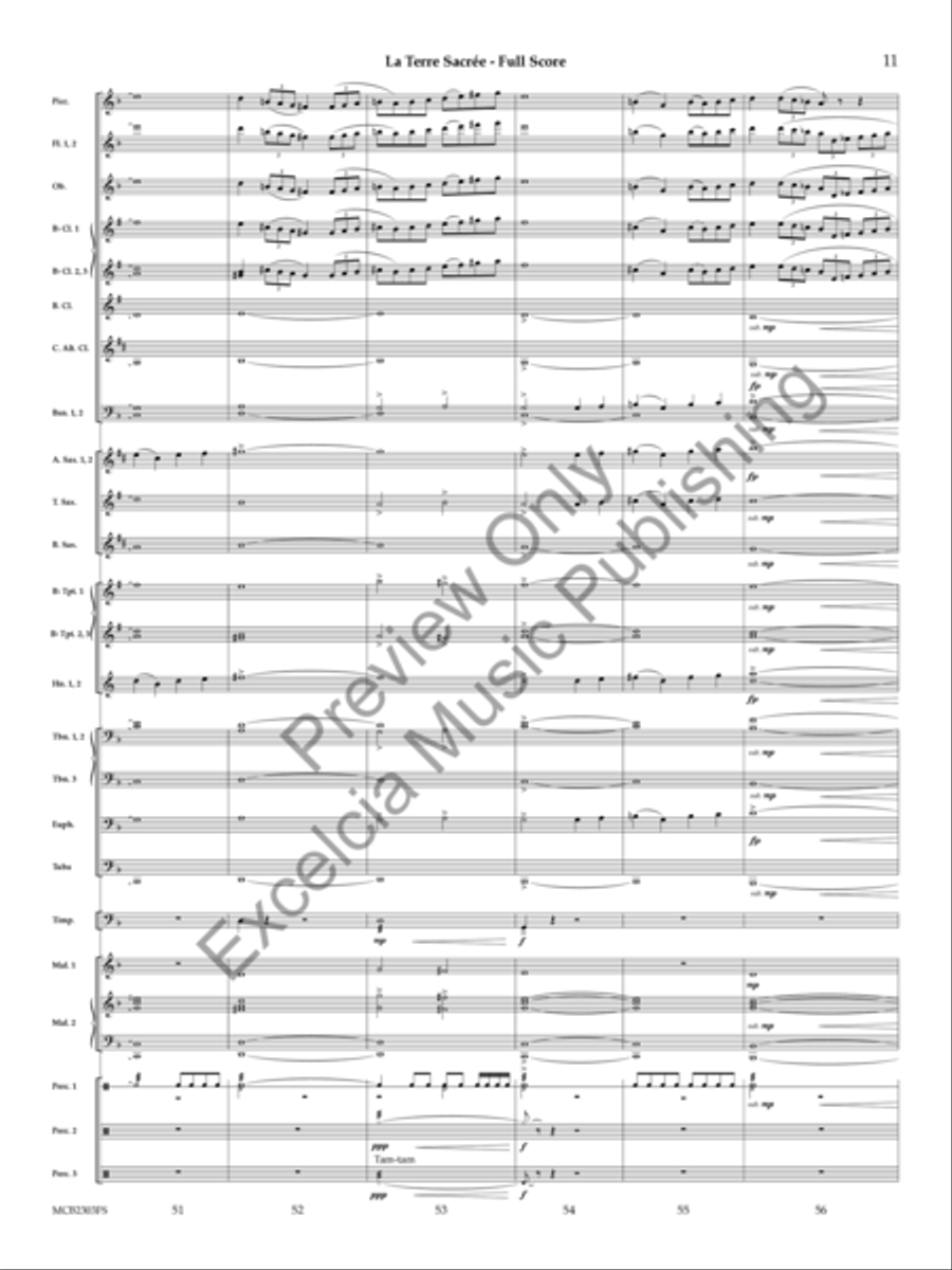La Terre Sacrée (Score) Concert Band scores gallery preview page 12