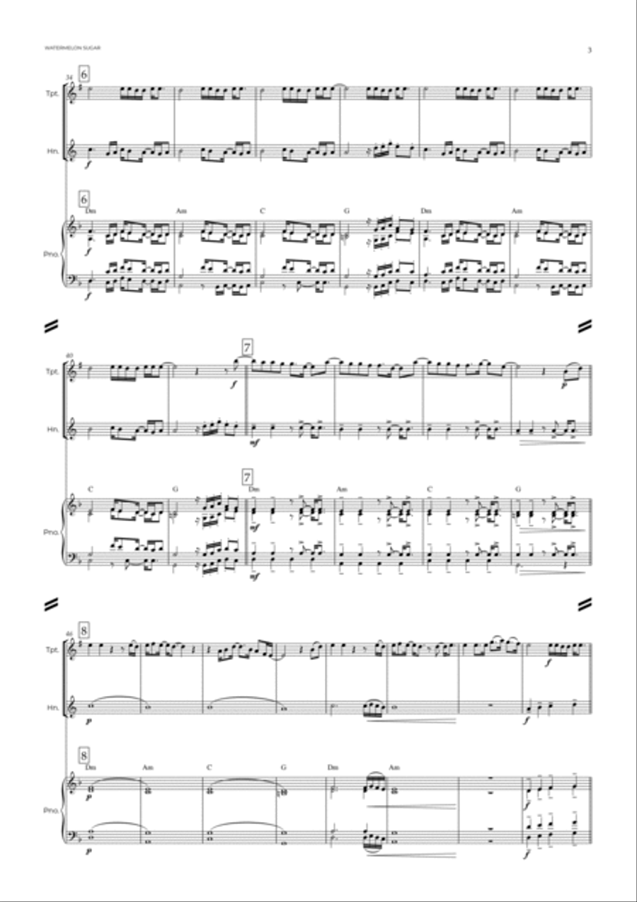 Watermelon Sugar Brass Duet scores gallery preview page 4
