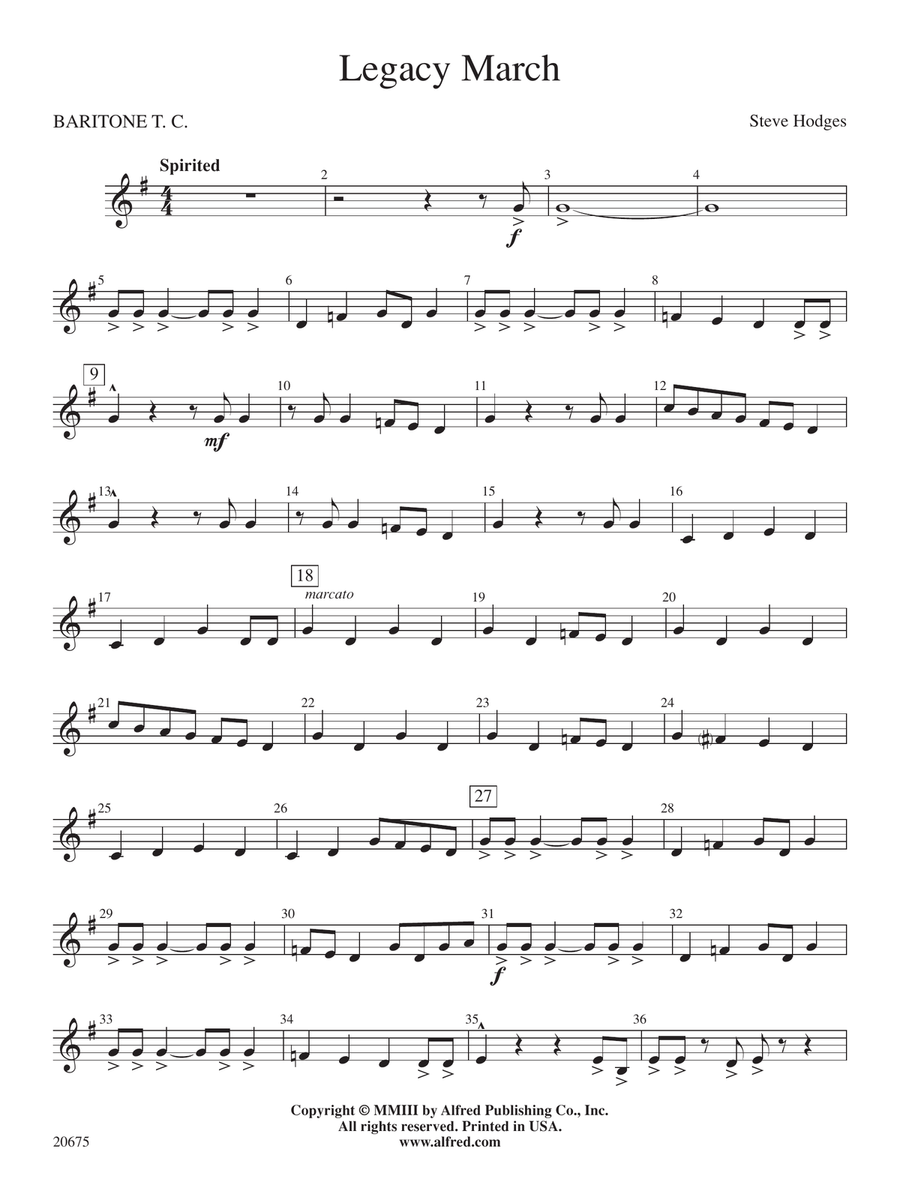 Legacy March: Baritone T.C.