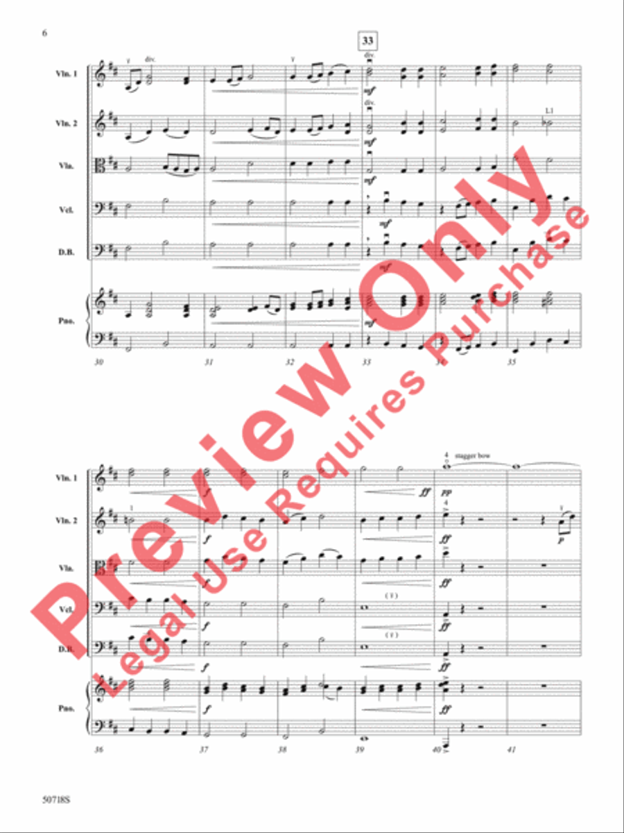 Fantasy on Aloha 'Oe String Orchestra scores gallery preview page 7
