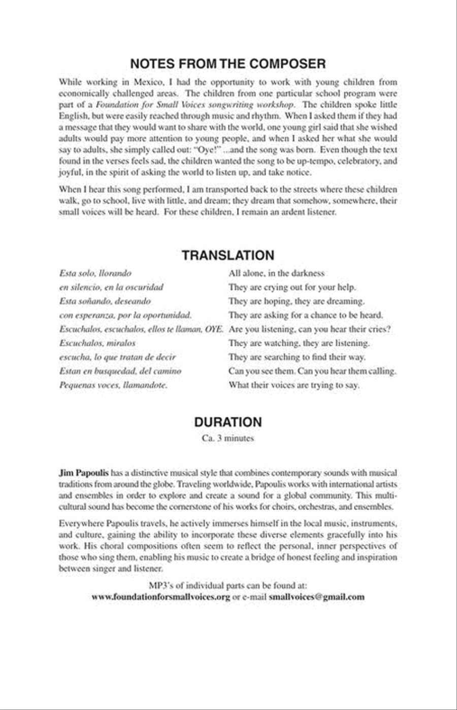 Oye Unison Choir scores gallery preview page 3