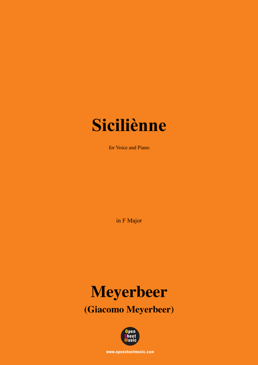 Meyerbeer-Siciliènne,in F Major Voice scores gallery preview page 1