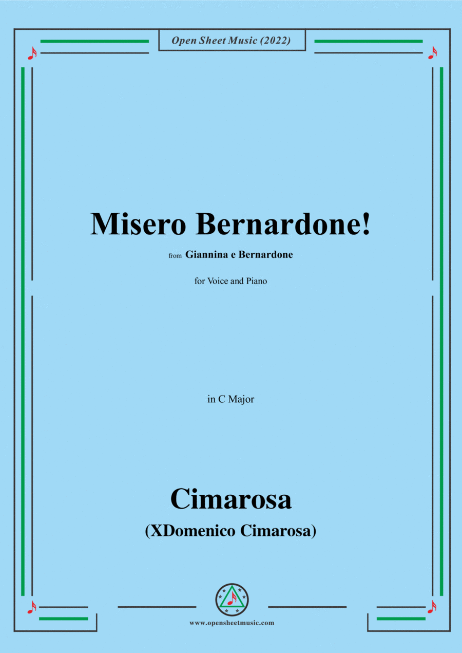 Cimarosa-Misero Bernardone!,from Giannina e Bernardone Voice scores gallery preview page 1
