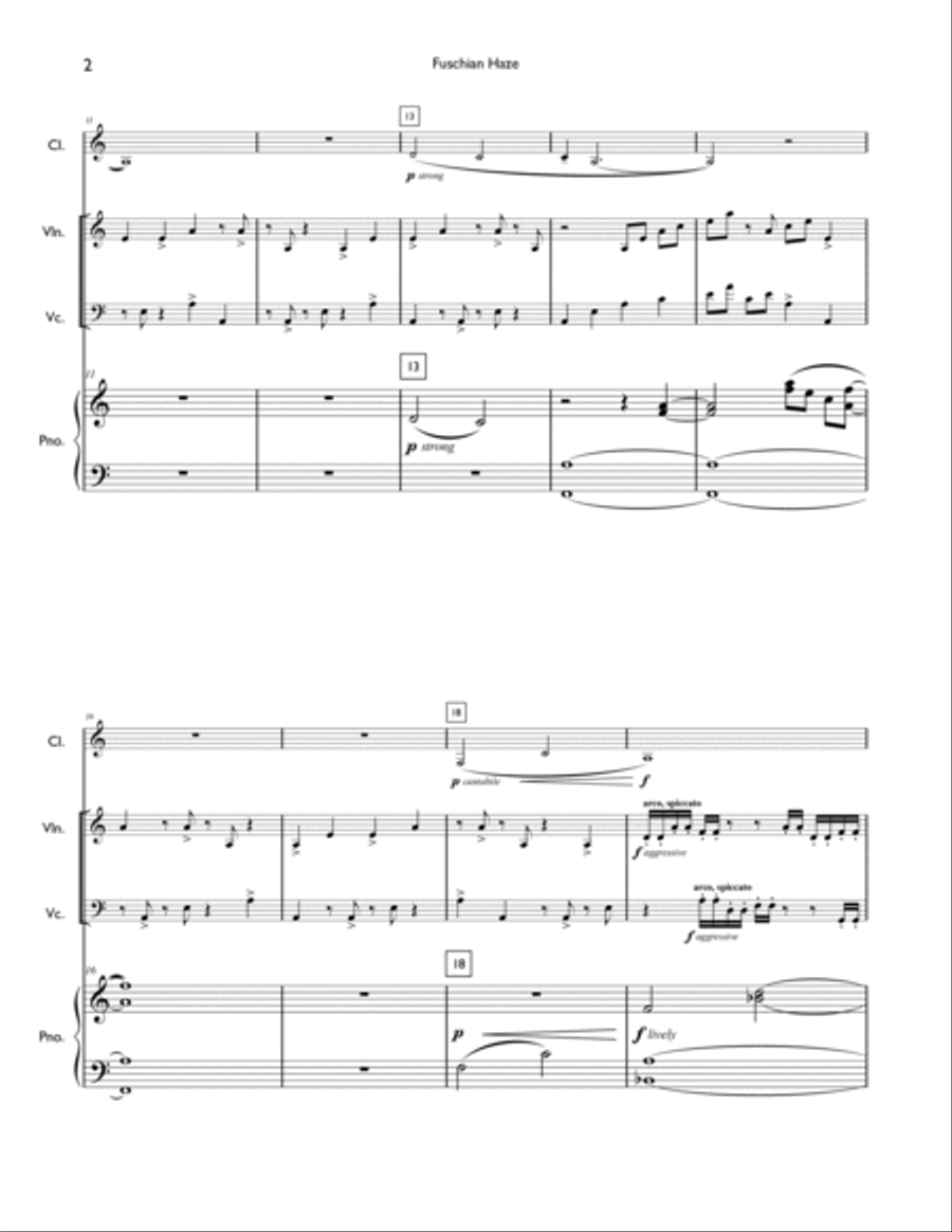 Fuschian Haze (score & parts) Small Ensemble scores gallery preview page 2