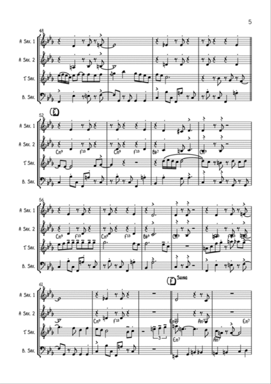 A Hard Day's Night Saxophone Quartet scores gallery preview page 5
