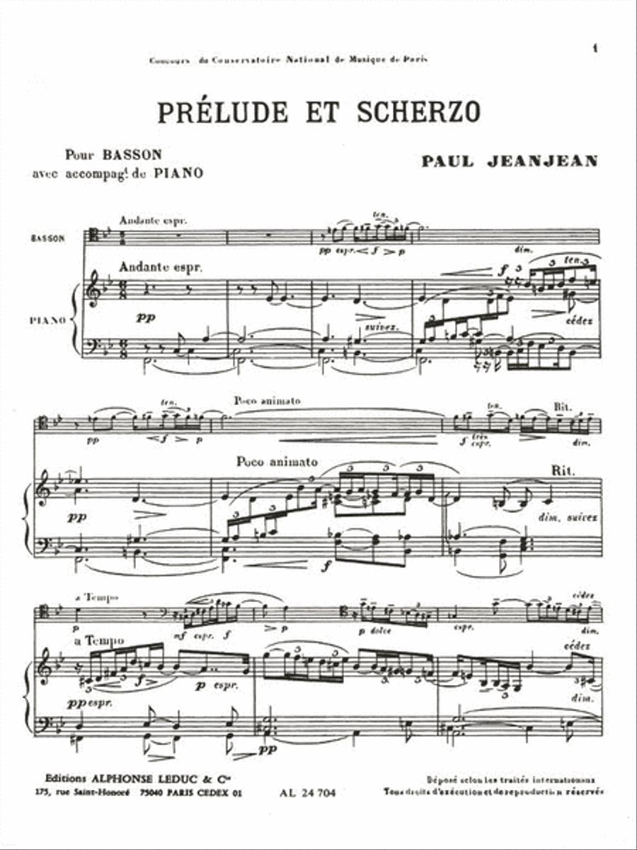 Prelude Et Scherzo (bassoon & Piano) Bassoon Solo scores gallery preview page 2