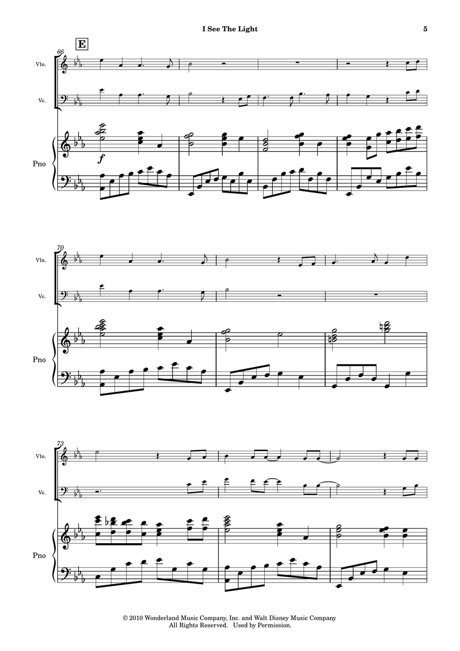 I See The Light Piano Trio scores gallery preview page 6