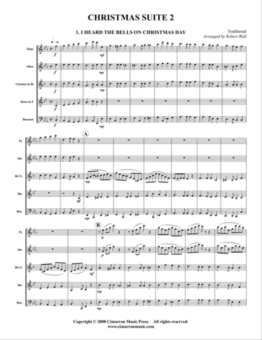 Christmas Suite 2 Woodwind Quintet scores gallery preview page 1