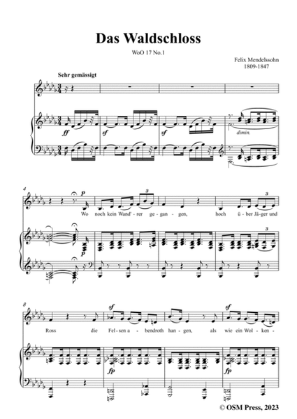F. Mendelssohn-Das Waldschloss,WoO 17 No.1,in b flat minor image number null
