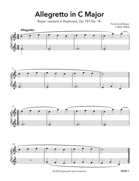 Allegretto in C Major, Op. 101 No. 18