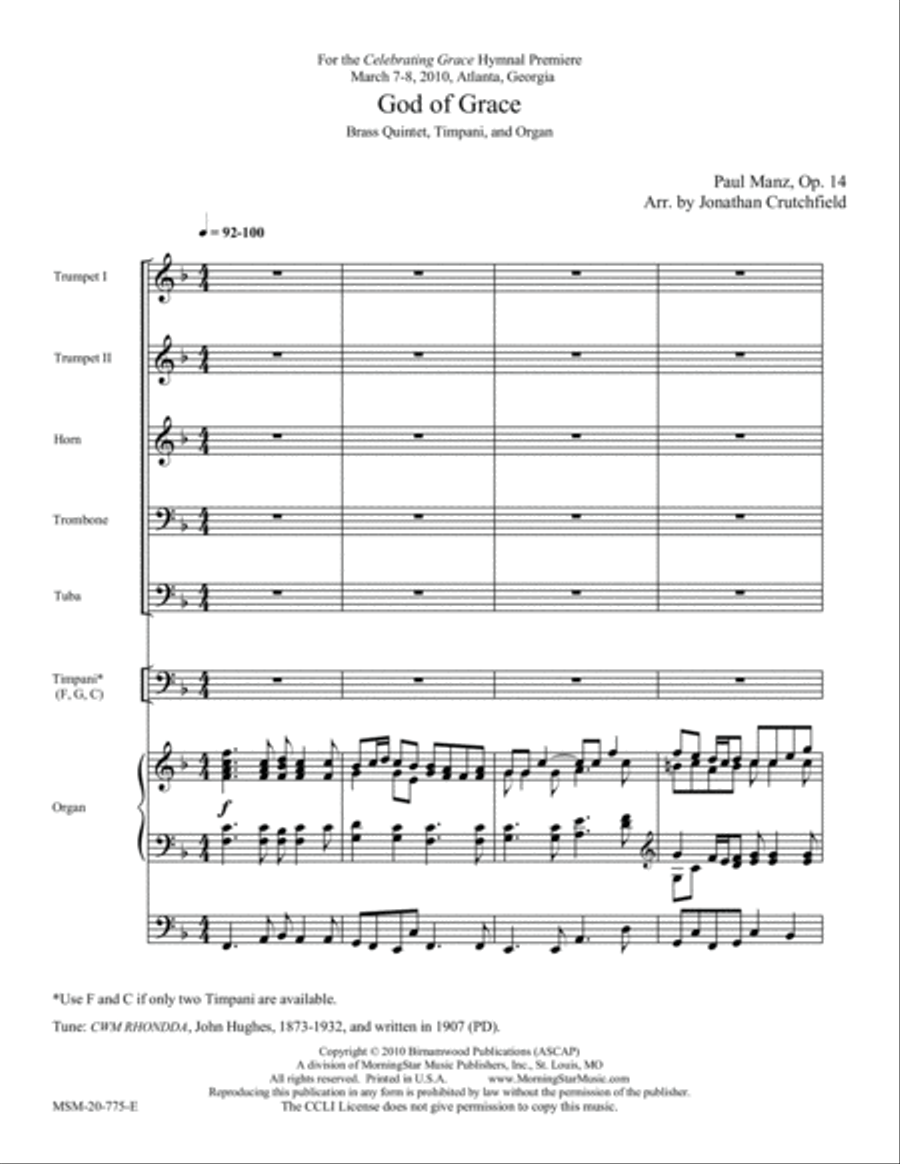 God of Grace God of Grace Organ scores gallery preview page 2
