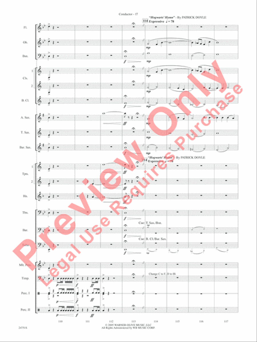 Harry Potter and the Goblet of Fire, Selections from Concert Band scores gallery preview page 20
