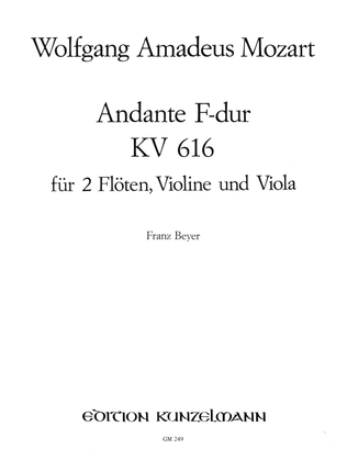 Book cover for Andante for 2 flutes, violin and viola