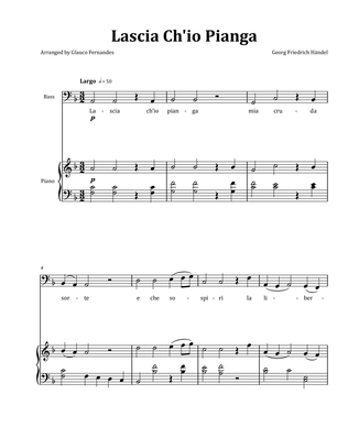 Lascia Ch'io Pianga by Händel - Tenor & Piano in F Major
