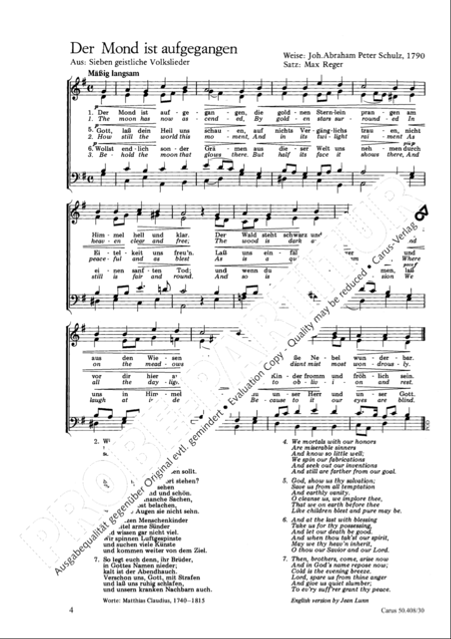 Nachtlied; Der Mond ist aufgegangen Voice scores gallery preview page 5