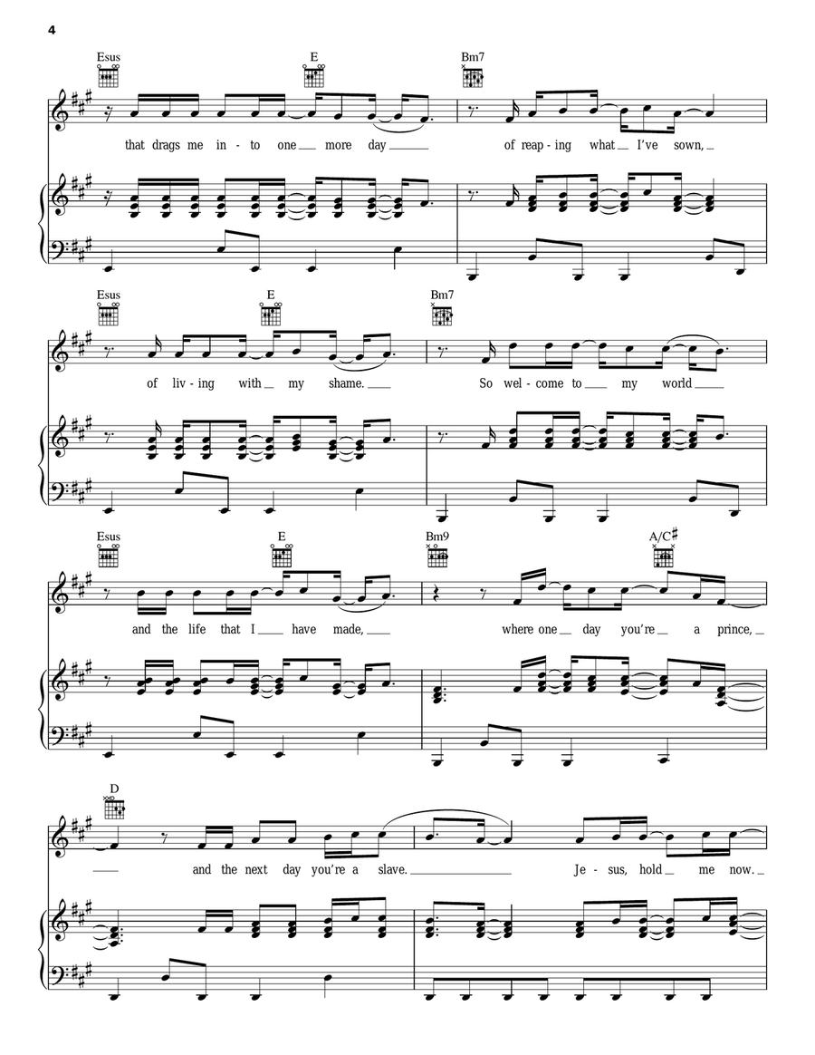 Jesus, Hold Me Now Piano, Vocal, Guitar scores gallery preview page 4