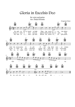 Gloria in excelsis Deo (Bb major - TABS - with lyrics)