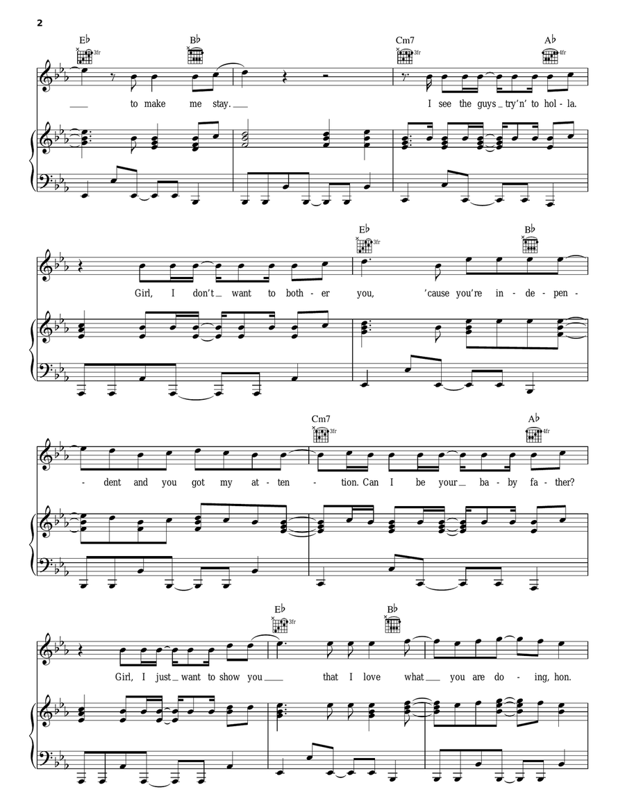 Beautiful Piano, Vocal, Guitar scores gallery preview page 2