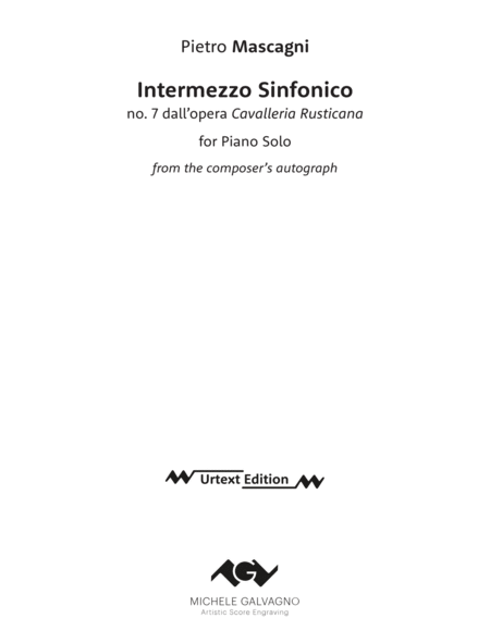 Intermezzo Sinfonico from Cavalleria Rusticana — for piano solo image number null