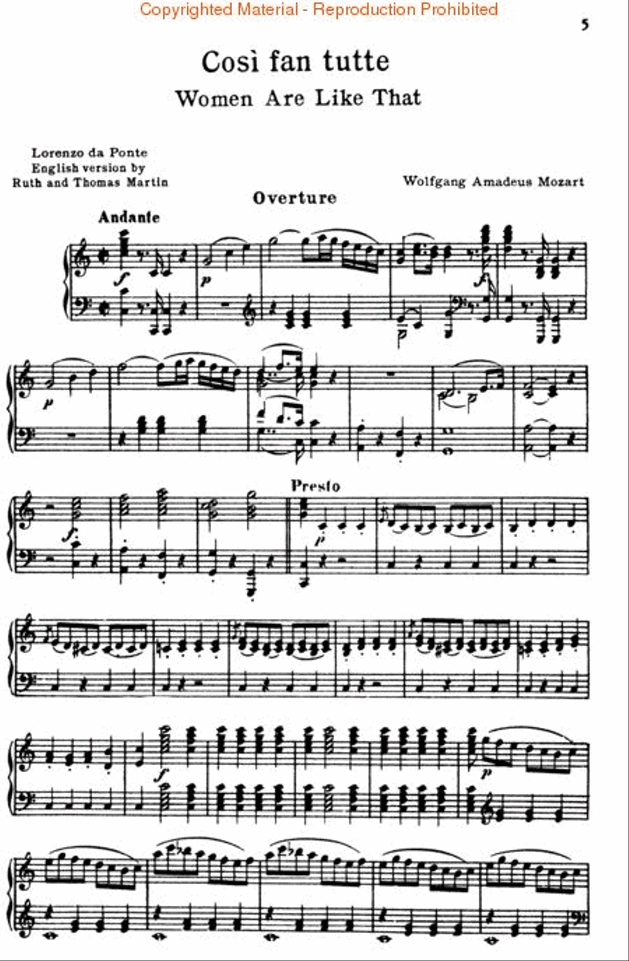 Così fan Tutte, K. 588 Voice scores gallery preview page 3