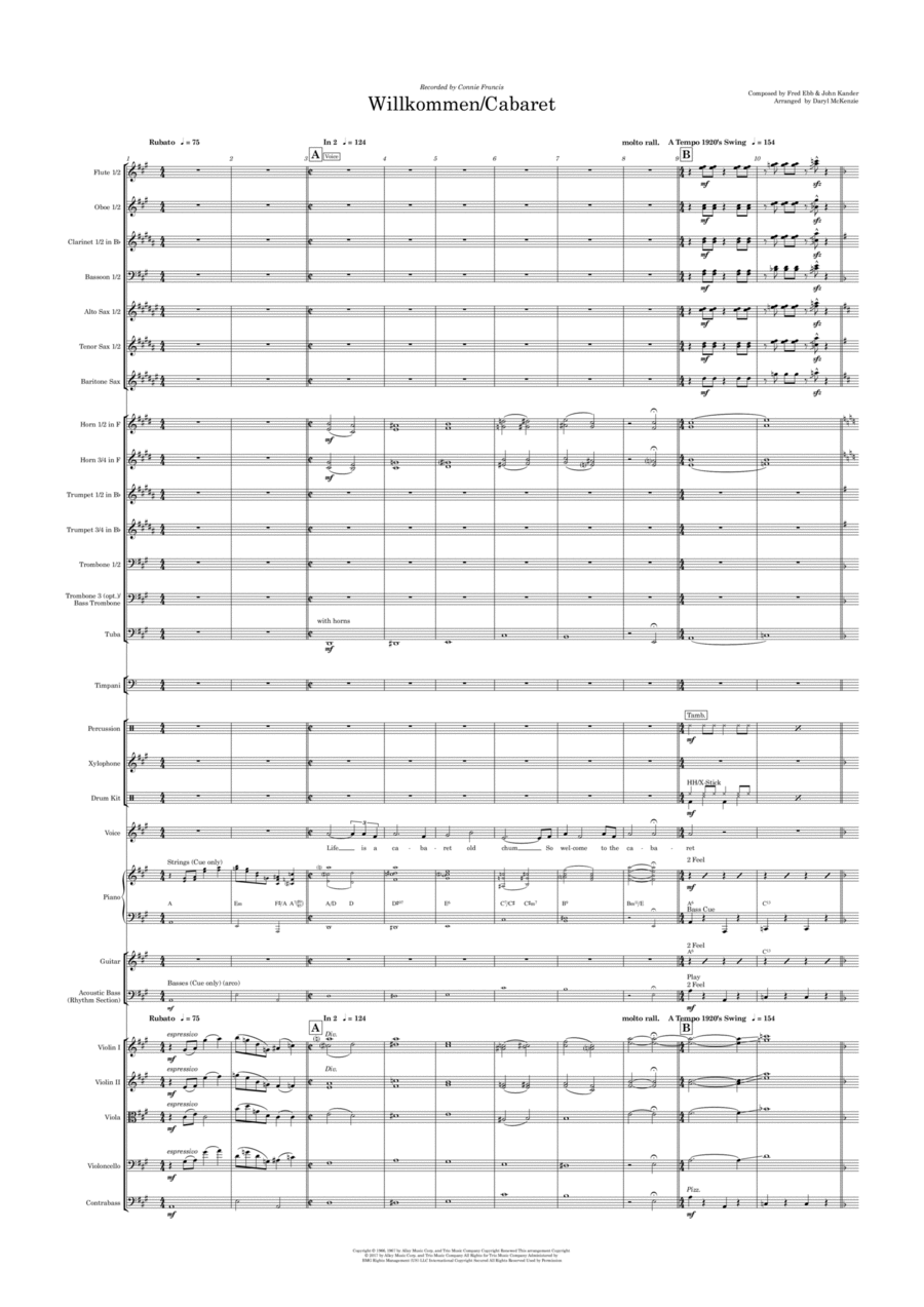 Cabaret Cabaret Full Orchestra scores gallery preview page 1