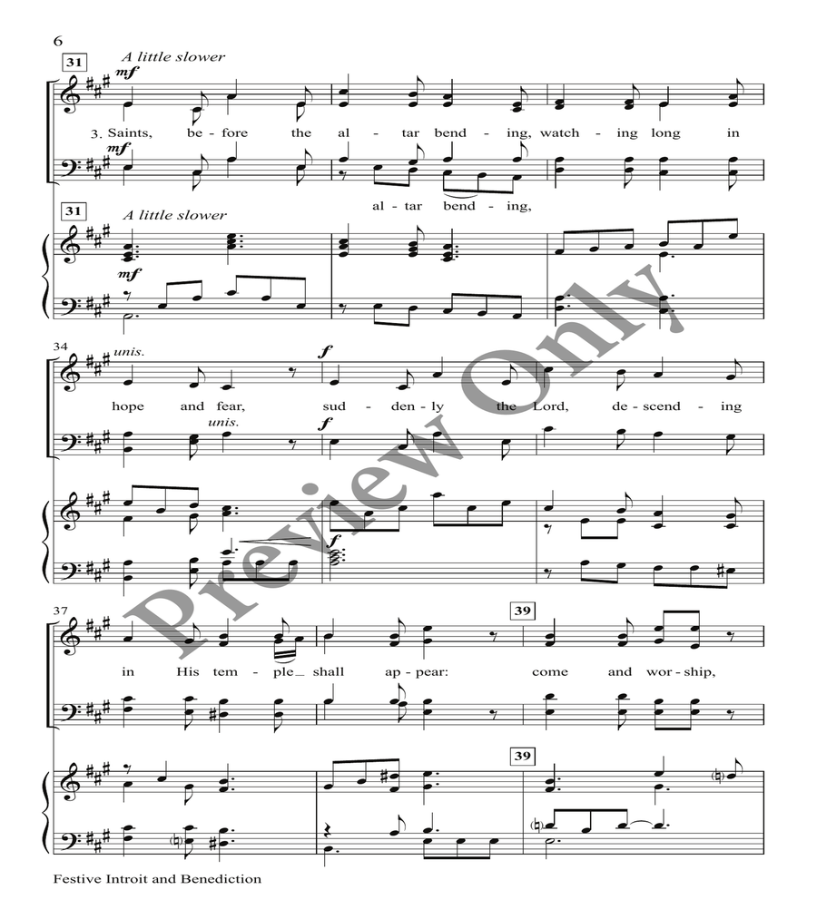 Festive Introit and Benediction Orchestration 4-Part scores gallery preview page 4
