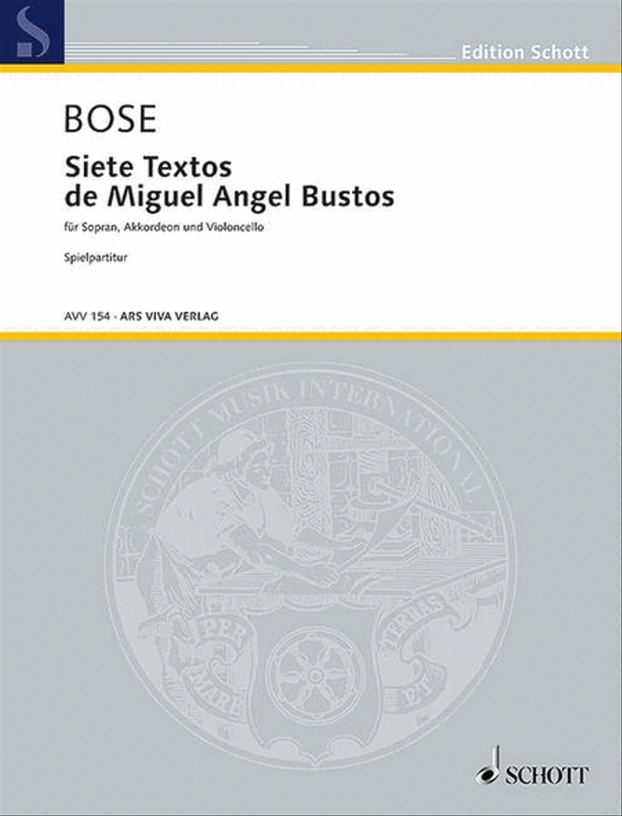 Siete Textos de Miguel Angel Bustos Cello scores gallery preview page 1