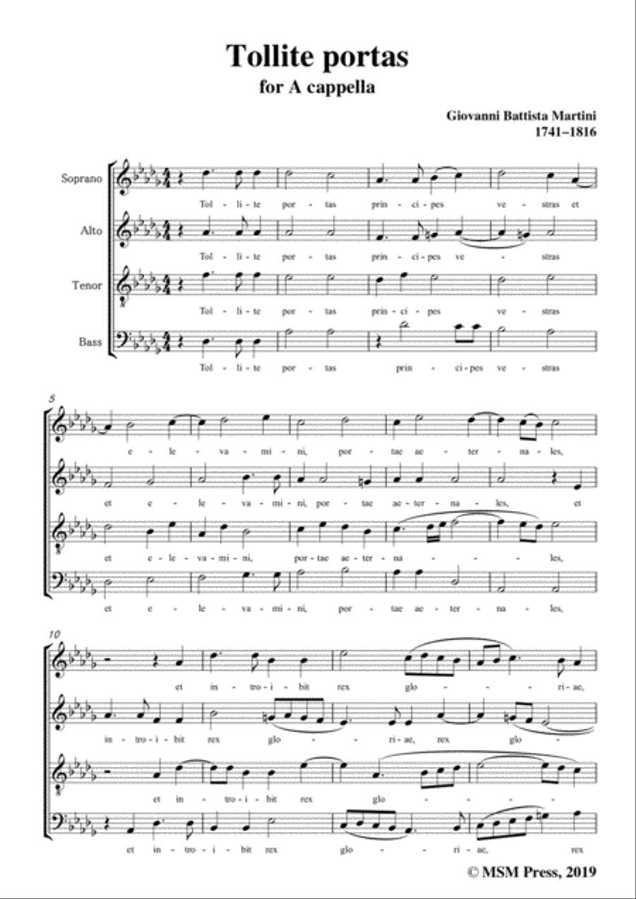 Martini-Tollite portas,in D flat Major,for A cappella 4-Part scores gallery preview page 3