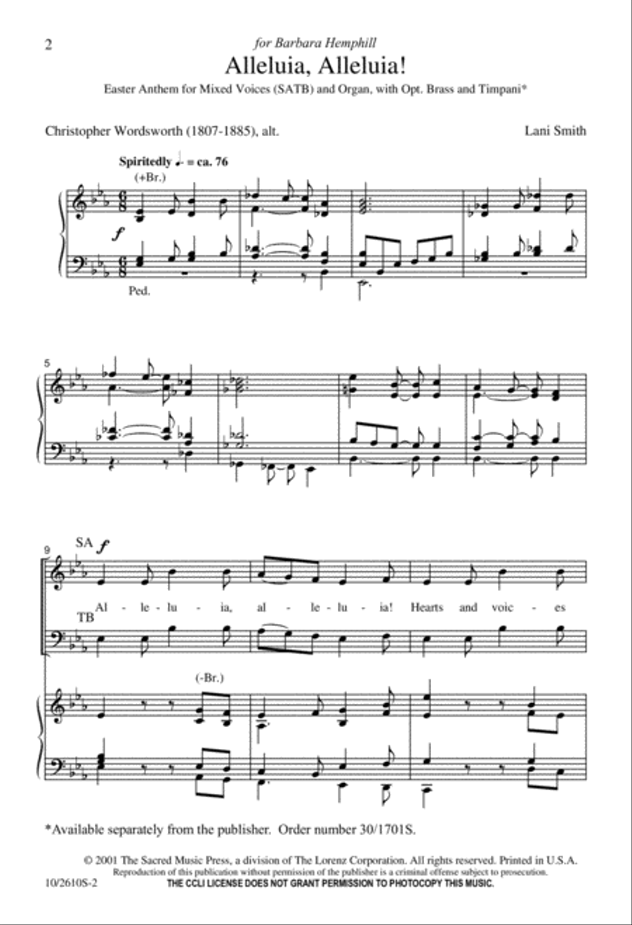 Alleluia, Alleluia Alleluia, Alleluia 4-Part scores gallery preview page 2