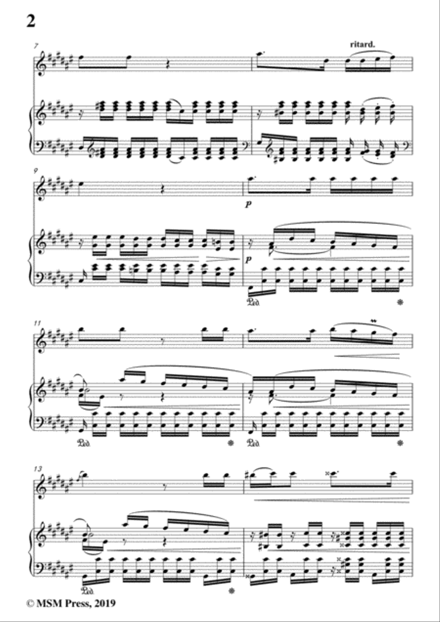 Schumann-Frühlingsnacht,for Violin and Piano Flute Solo scores gallery preview page 4