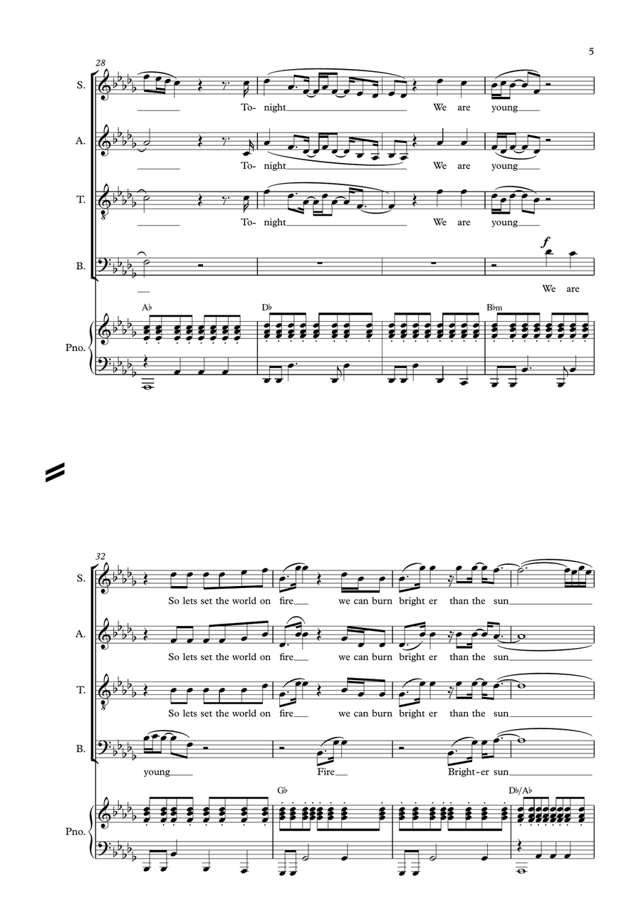 We Are Young 4-Part scores gallery preview page 5