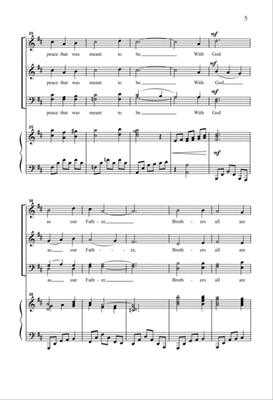 Let There Be Peace On Earth 4-Part scores gallery preview page 3