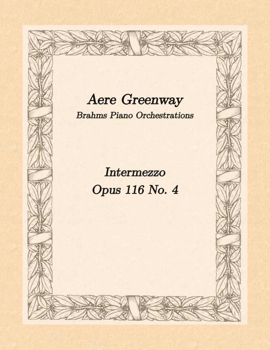 Brahms Intermezzo Opus 116 No. 4, arranged for ensemble Woodwind Quintet scores gallery preview page 1