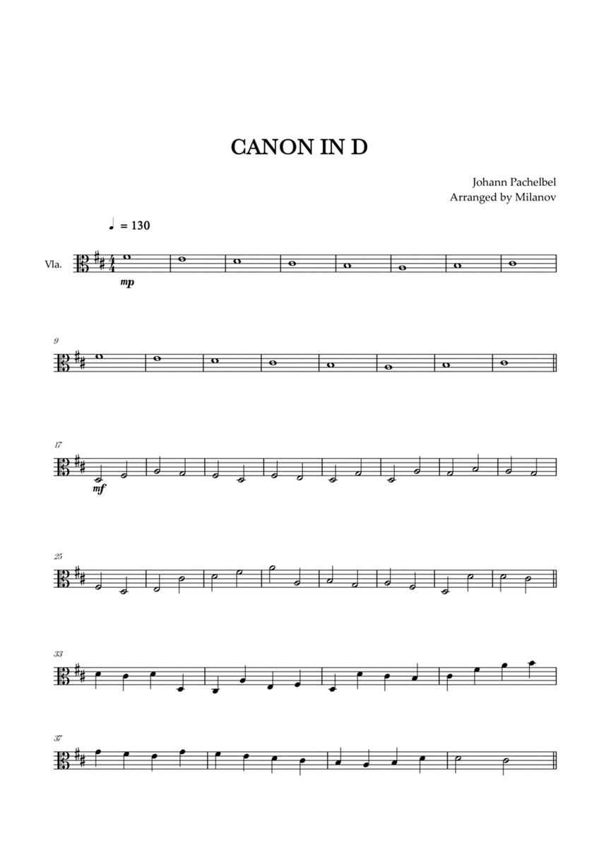 Canon in D | Pachelbel | Viola image number null