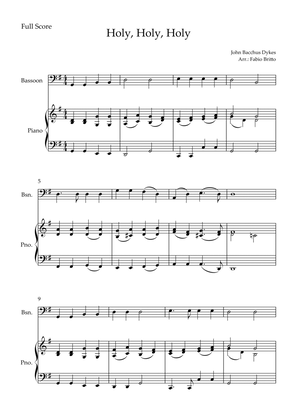 Holy, Holy, Holy (Traditional Christian Song) for Bassoon Solo and Piano Accompaniment
