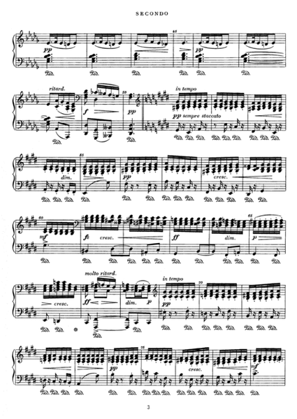 Dvorak Slavonic Dance, Op.72, No.4, for piano duet, PD894