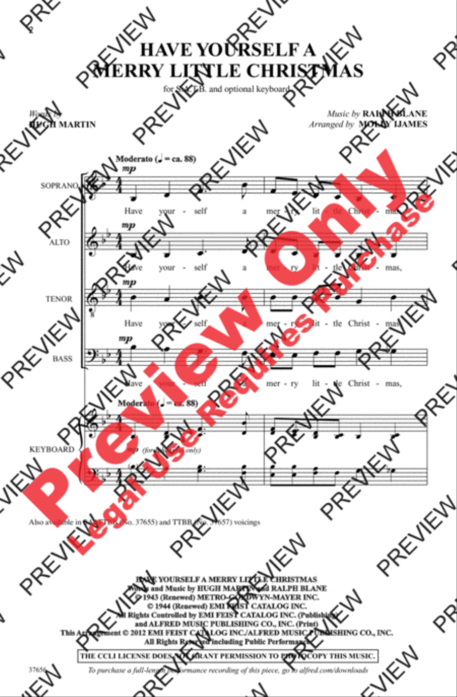 Have Yourself a Merry Little Christmas 4-Part scores gallery preview page 2