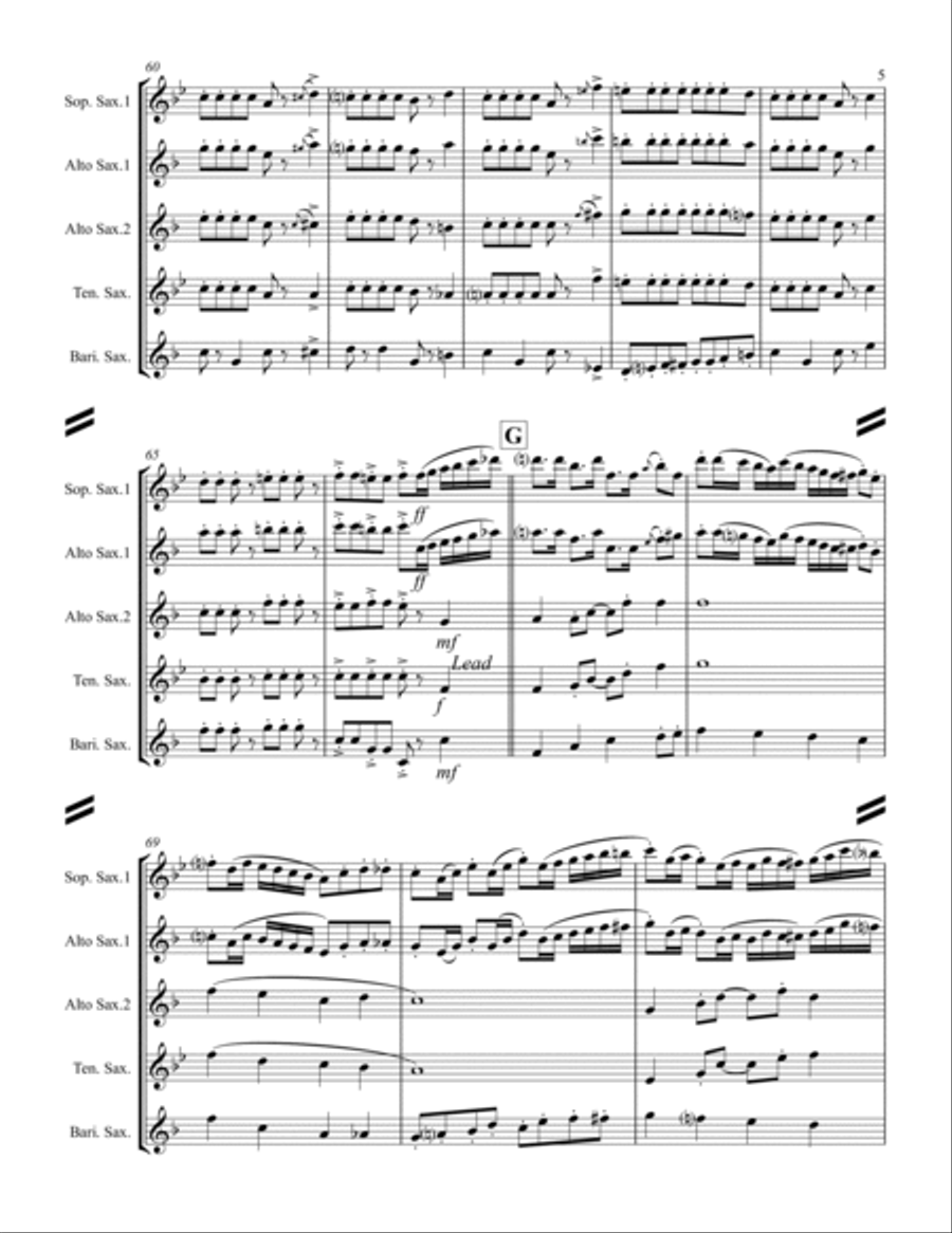 Too Fat Polka (she's Too Fat For Me) Saxophone Quartet scores gallery preview page 6