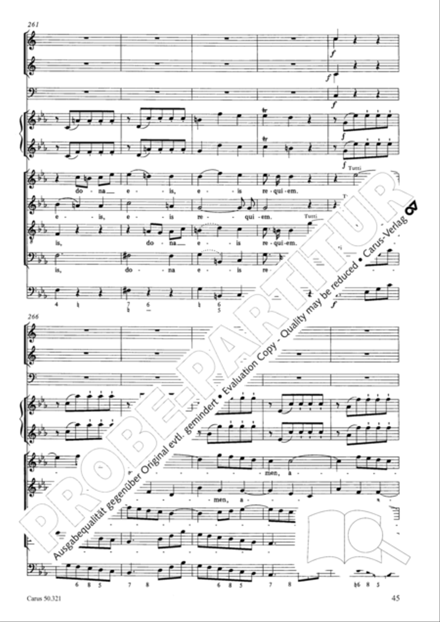 Requiem in C minor 4-Part scores gallery preview page 51