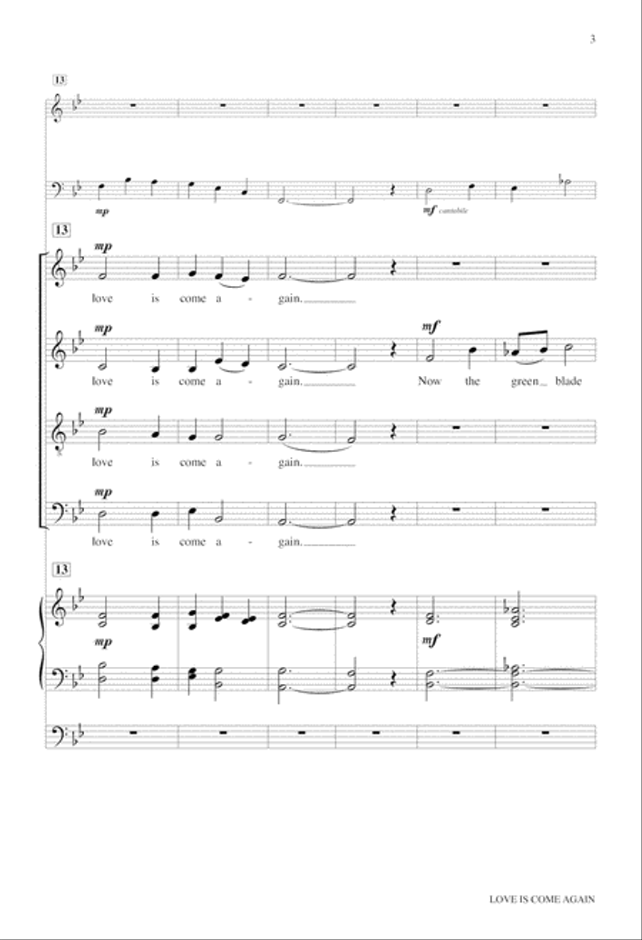 Love Is Come Again 4-Part scores gallery preview page 3