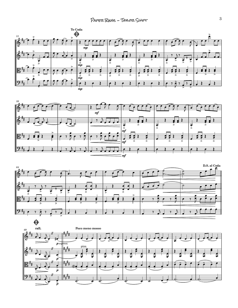 Paper Rings String Quartet scores gallery preview page 4