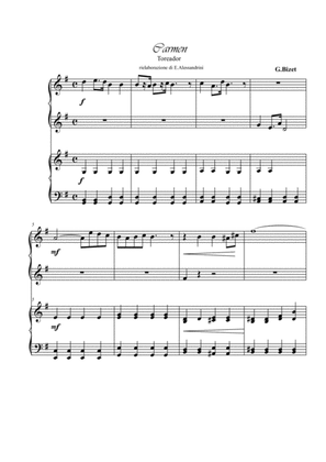 Toreador from Bizet's Carmen. Piano 4 hands