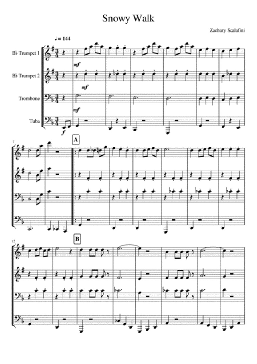 Snowy Walk Snowy Walk Brass Ensemble scores gallery preview page 1